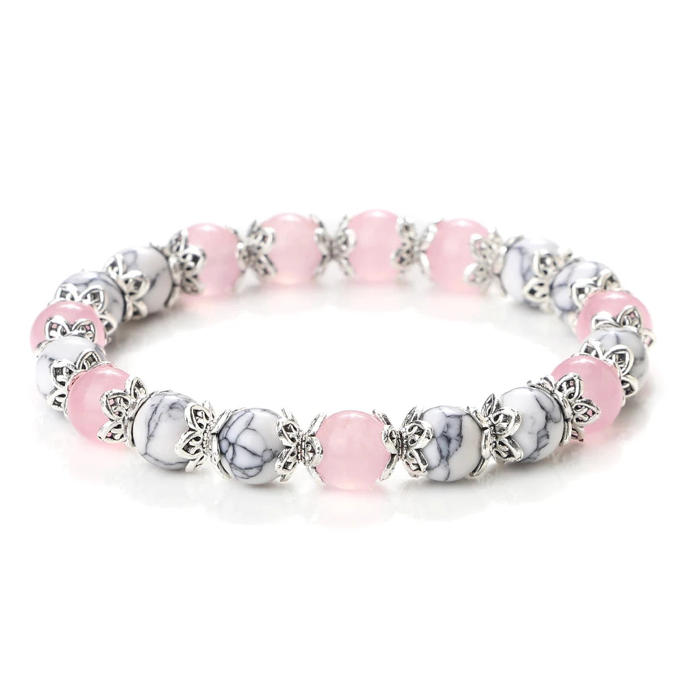 Gebet Lotus Legierung Spacer Perlen Armband 8mm Natürliche Cat Eye Streifen Achat Perlen Armreif Kette Pulsera Schmuck Geschenk für freund Neue