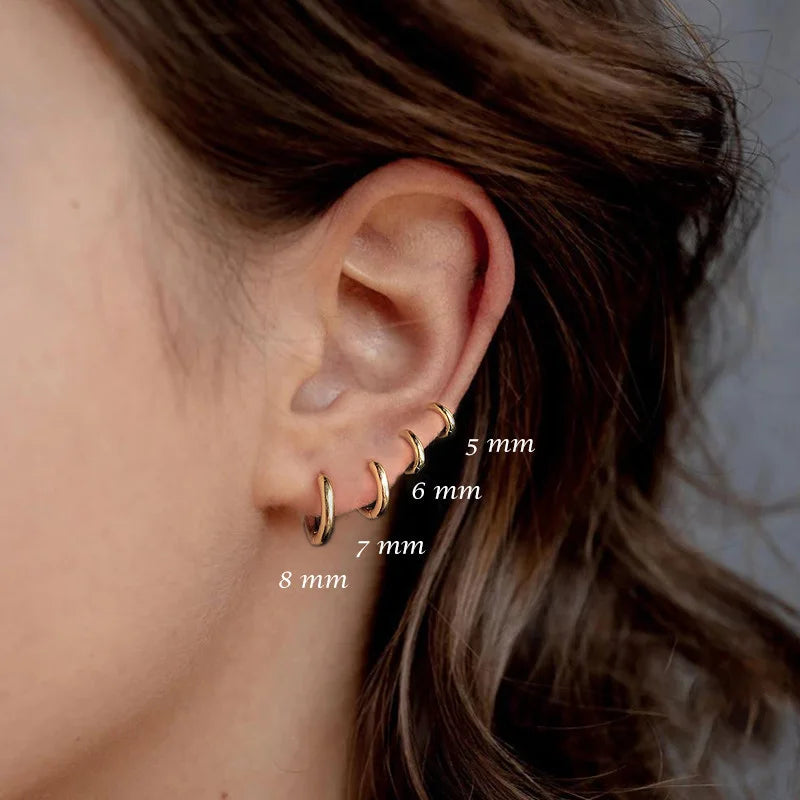 1 paar Edelstahl Hoop Ohrringe Frauen Männer Gold Farbe Kleine Ohrringe Mädchen Schmuck Pendientes Mujer Aretes Knorpel Piercing
