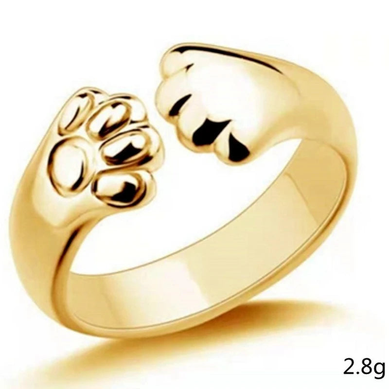 Niedliche Katzenklaue-Umarmungsringe, kreativer verstellbarer Ring für Frauen, niedliche Bärentatze, Katzenklaue, offener Ring, Party, Geburtstag, Geschenk, Schmuck