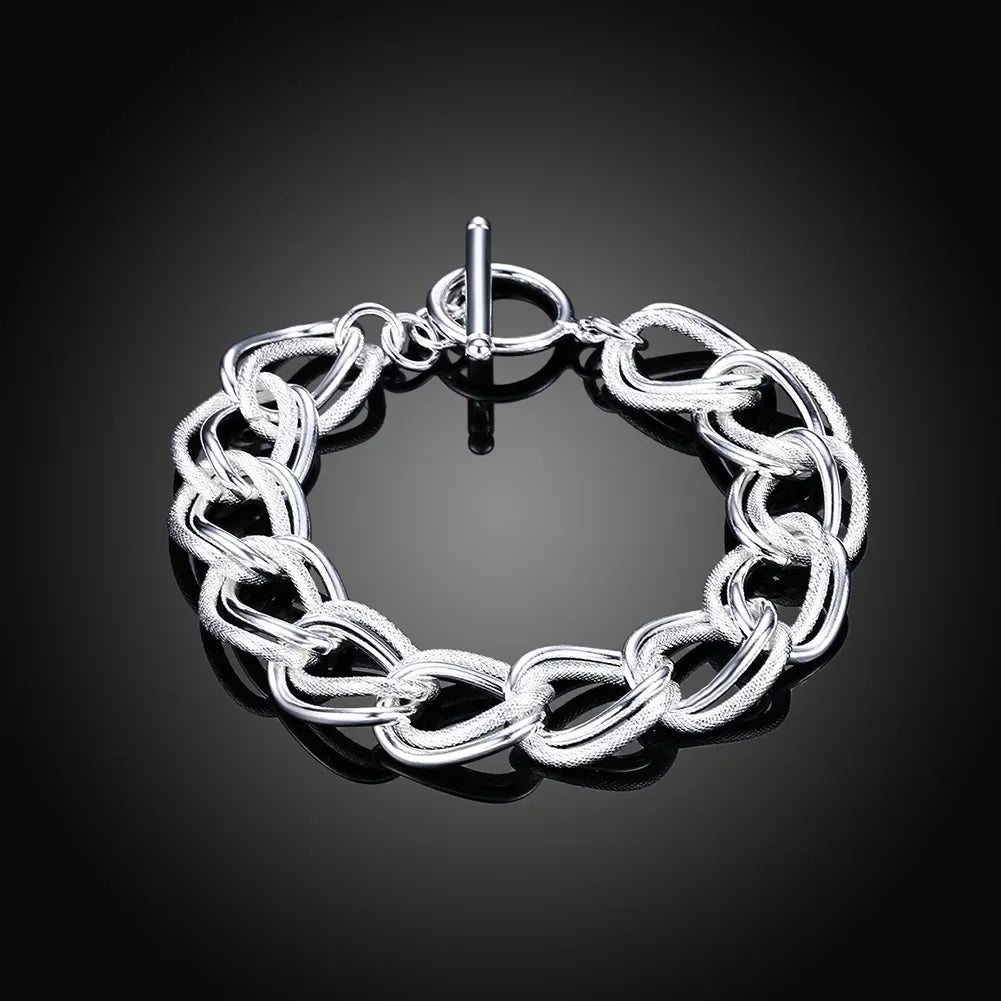 Feines 925er-Sterlingsilber, edle, schöne Kette, solides Armband für Damen und Herren, Charms, Party-Geschenk, Hochzeit, Modeschmuck, heißes Modell