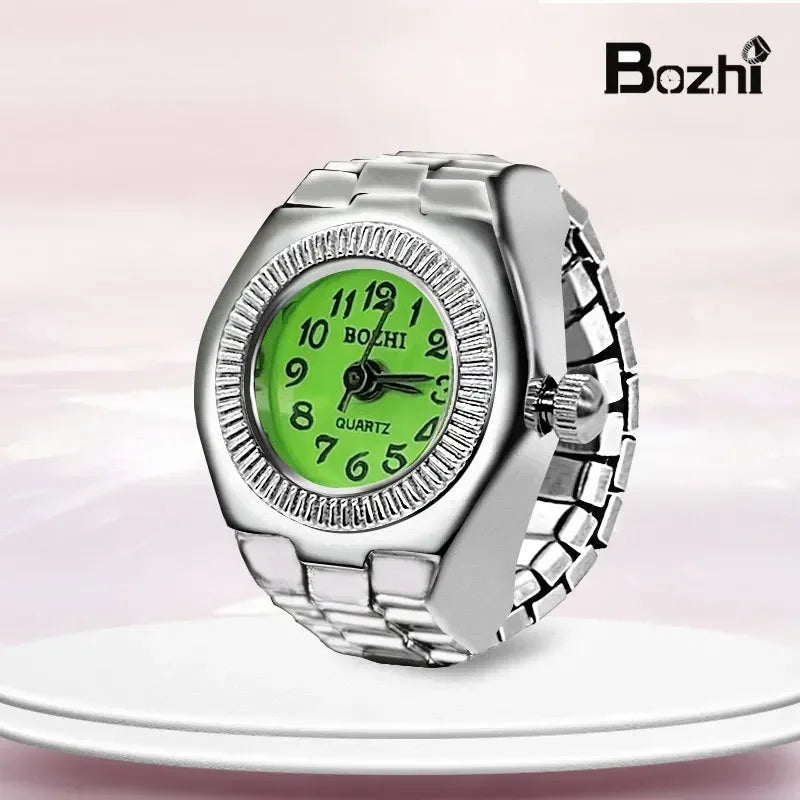 Vintage Punk Quarz Fingeruhr Ring für Frauen Männer Paar Ringe Digitale Uhren Elastische Dehnbare Finger Band Ring Schmuck Uhr