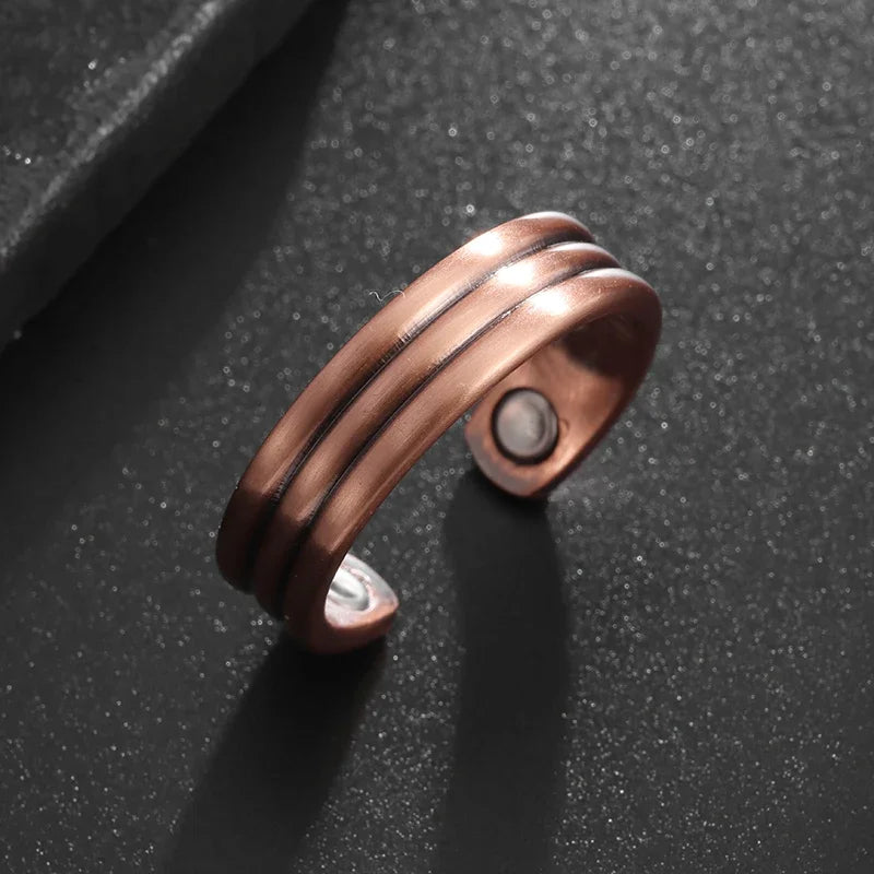 Unregelmäßiger konkaver und konvexer Kupfer ring Magnetische Energie Behandlung Gelenks chmerz ring geeignet für Frauen und Männer Schmuck