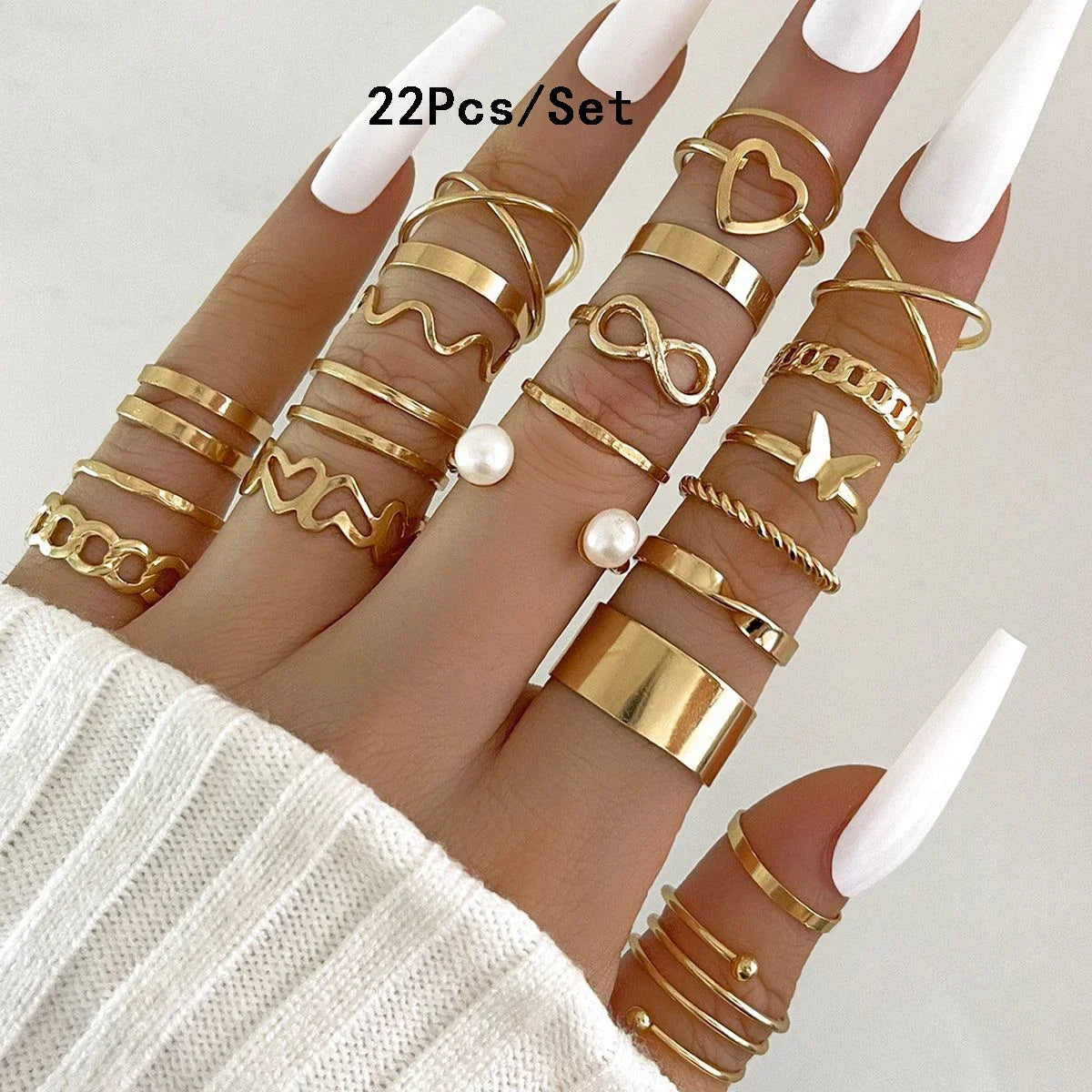 30Pcs Bohemian Geometrische Knuckle Ringe Set Für Frauen Gold Silber Farbe Finger Ring Mädchen Fashion Party Schmuck Zubehör