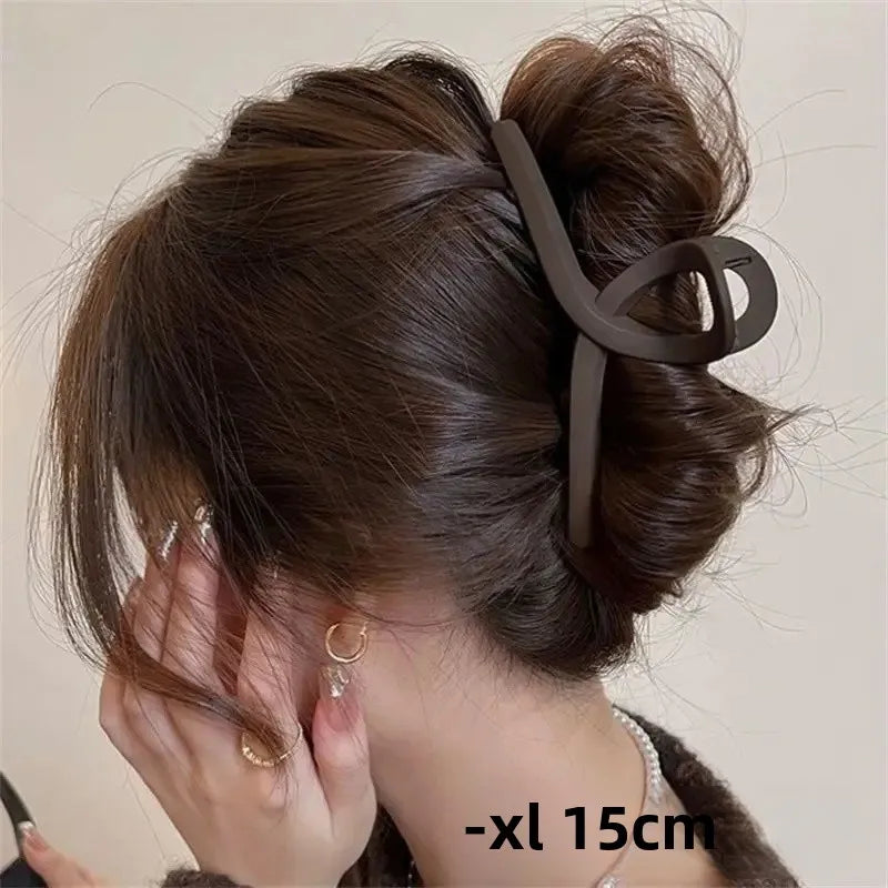 High-End Feel Schwarz 15 cm Ultra große Haarklammer Mehrzweck-Haarnadel Glatte Schleifpapierklammer Damen-Haar-Accessoires