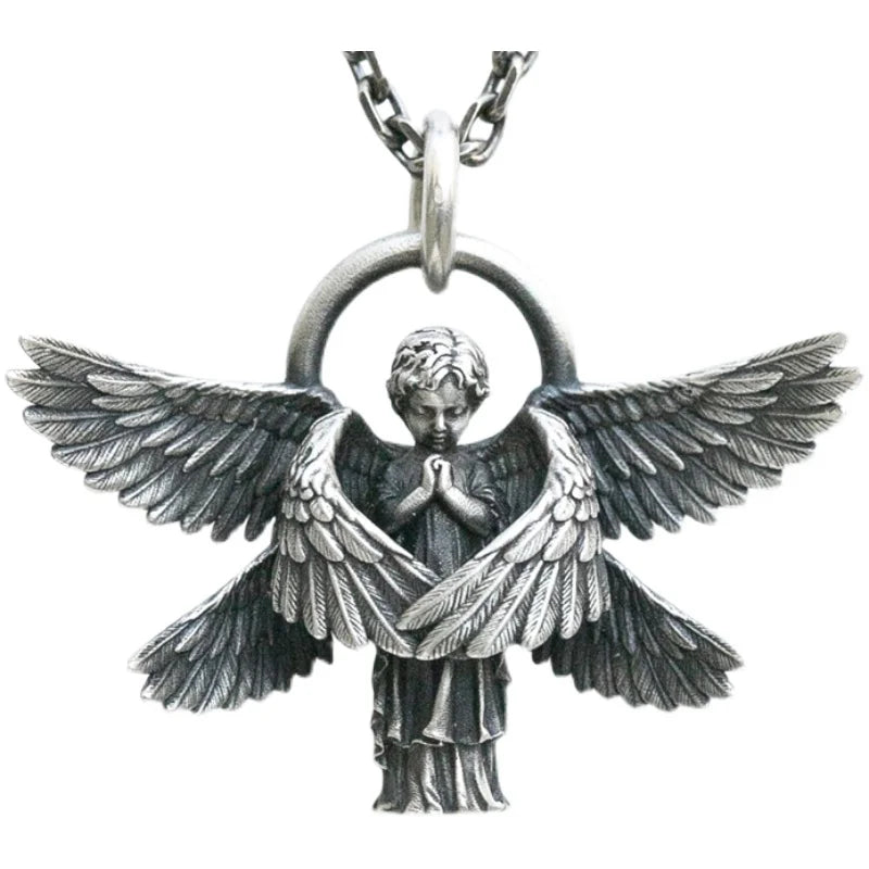 Versilberte Anime Mecha Schönes Mädchen Mädchen Anhänger Halskette Männer und Frauen Hip-Hop Rock Punk Trendy Schmuck Geschenk