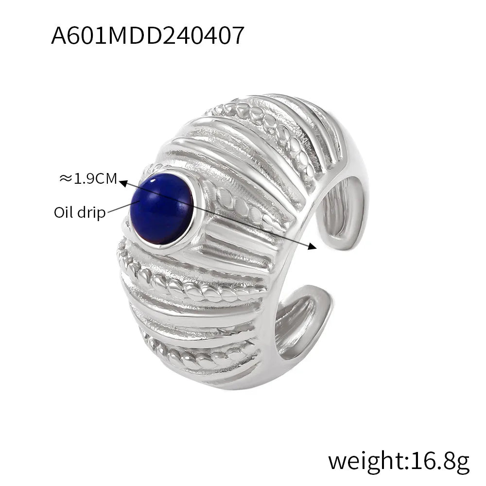 316L Edelstahl Ringe Für Frauen 18K Gold Überzogene Wasserdichte frauen Chunky Ring Goth Goldenen Offenen Ring Luxus Frau schmuck