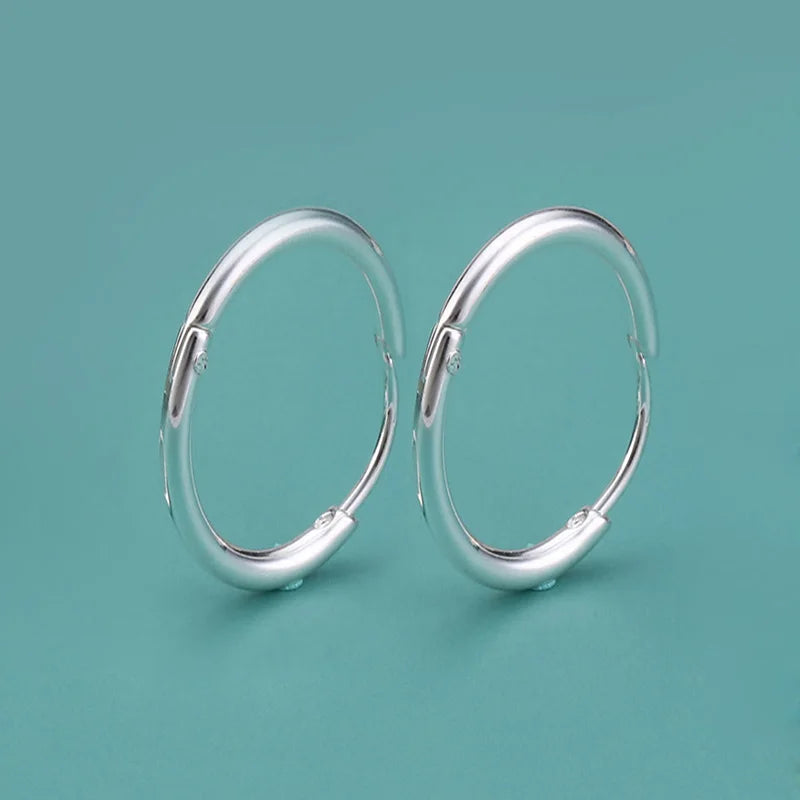 1 Paar Damen/Herren-Ohrringe aus Edelstahl mit kleinen Creolen, Piercing, Ohrknorpel, Tragus, einfacher dünner Kreis, antiallergische Ohrschnalle