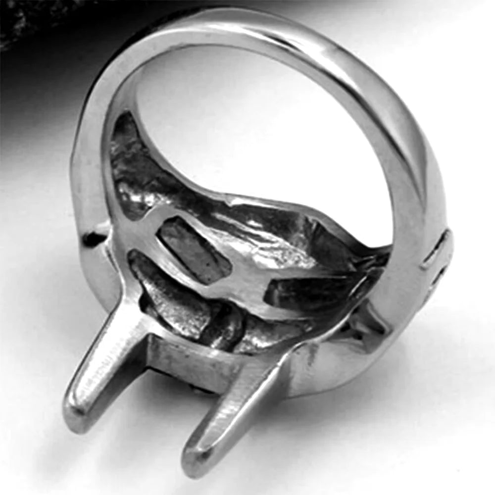 Vintage Goth Mf Doom Maske Verstellbarer Gelenkring für Männer Gladiator Punk Ägyptischer Pharao Männlicher offener Ring Schmuck