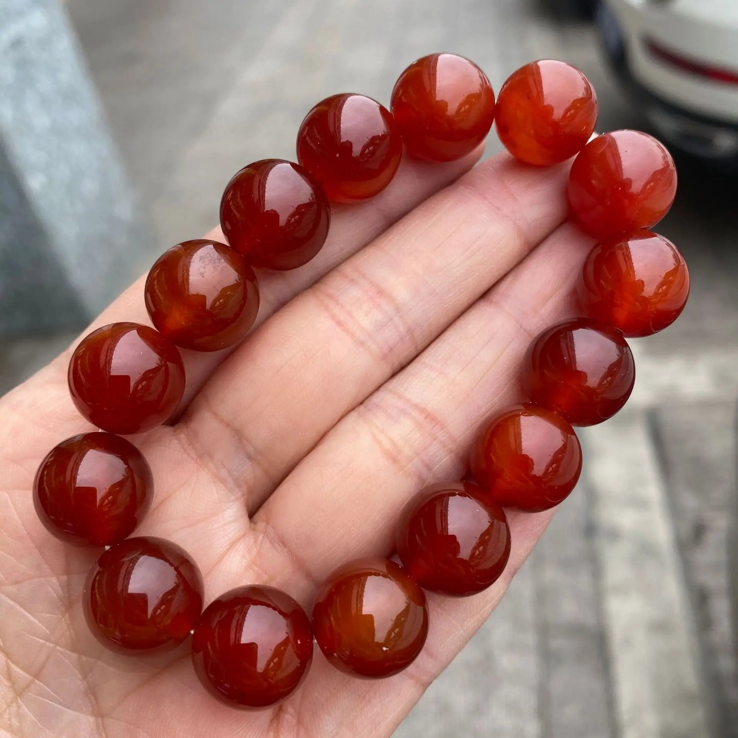 Natürliche rote Karneol Perlen Armbänder natürliche rote Achat Onyx Stein Perlen Stretch Armbänder Yoga Heilung Frauen Männer Schmuck Geschenke