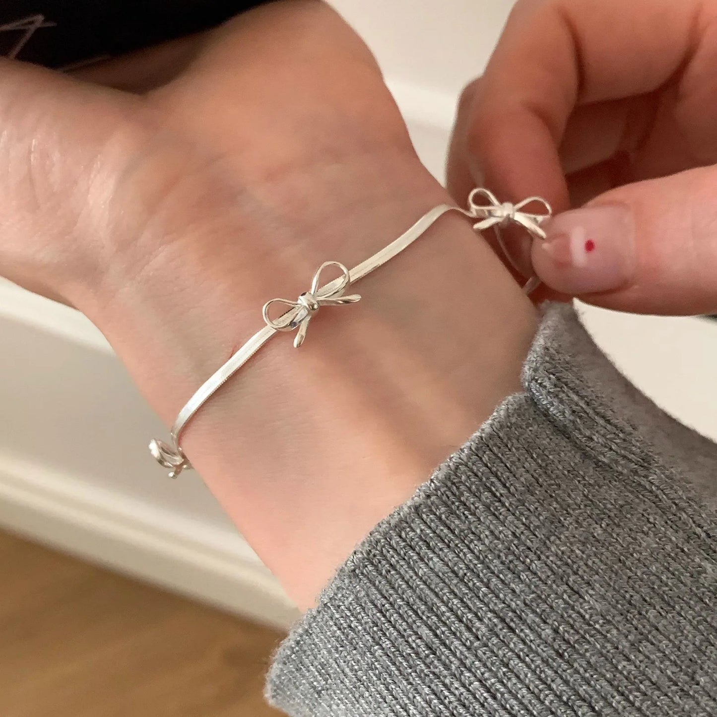 VENTFILLE Schmetterlingsarmband aus 925er-Sterlingsilber für Mädchen, Perlenschnur-Design, Insekt, modisch, vielseitiger Schmuck, Geschenk, Dropshipping