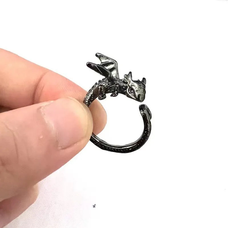 Drachenringe, Gothic-Punk-Stil, Flugsaurierflügel, Öffnung, verstellbare Ringe für Männer und Frauen, Vintage-Schmuck, Accessoires, Geschenke