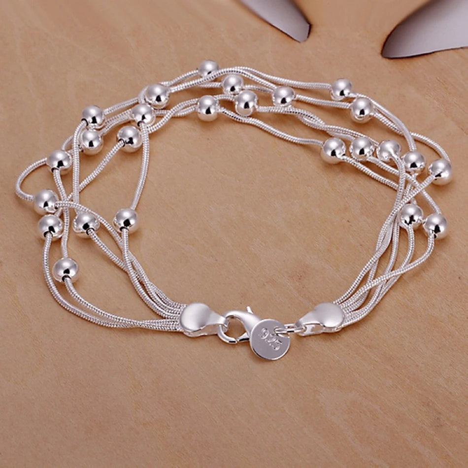 Heißer verkauf mode feines produkt 925 Sterling Silber Schmuck kette perlen Armbänder Für nette dame frauen geschenke H234