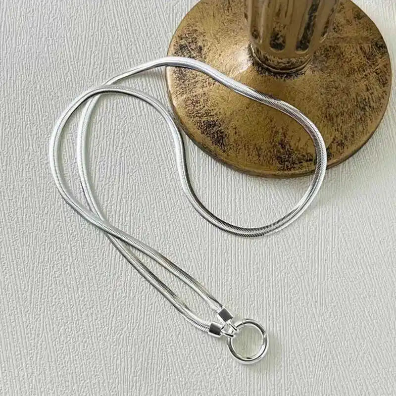 Neue Sterling Silber Halskette 45-50-55CM Einfache Halsband Schlange Glod Knochen Runde Zubehör männer & Frauen edlen Schmuck Party Geschenk