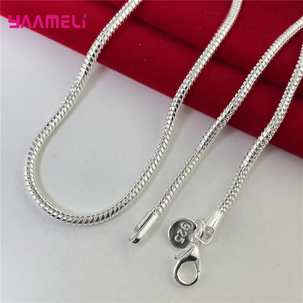 Große Förderung 1.2 authentische Sterling Silber Kette Halskette mit Hummer verschlüssen passen Männer Frauen Anhänger/3/4mm 16-30 Zoll