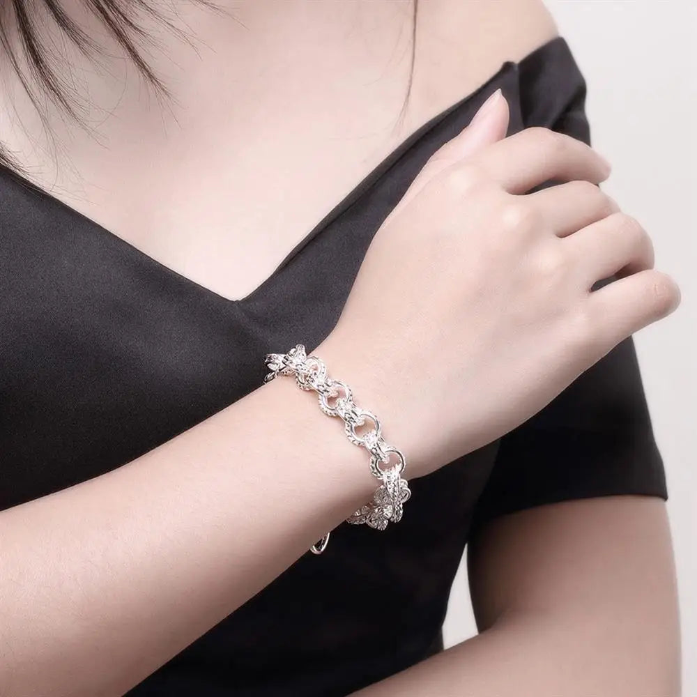 Modischer Ring aus 925er-Sterlingsilber, runde Armbänder für Damen und Herren, Hochzeit, Luxus-Qualitätsschmuck