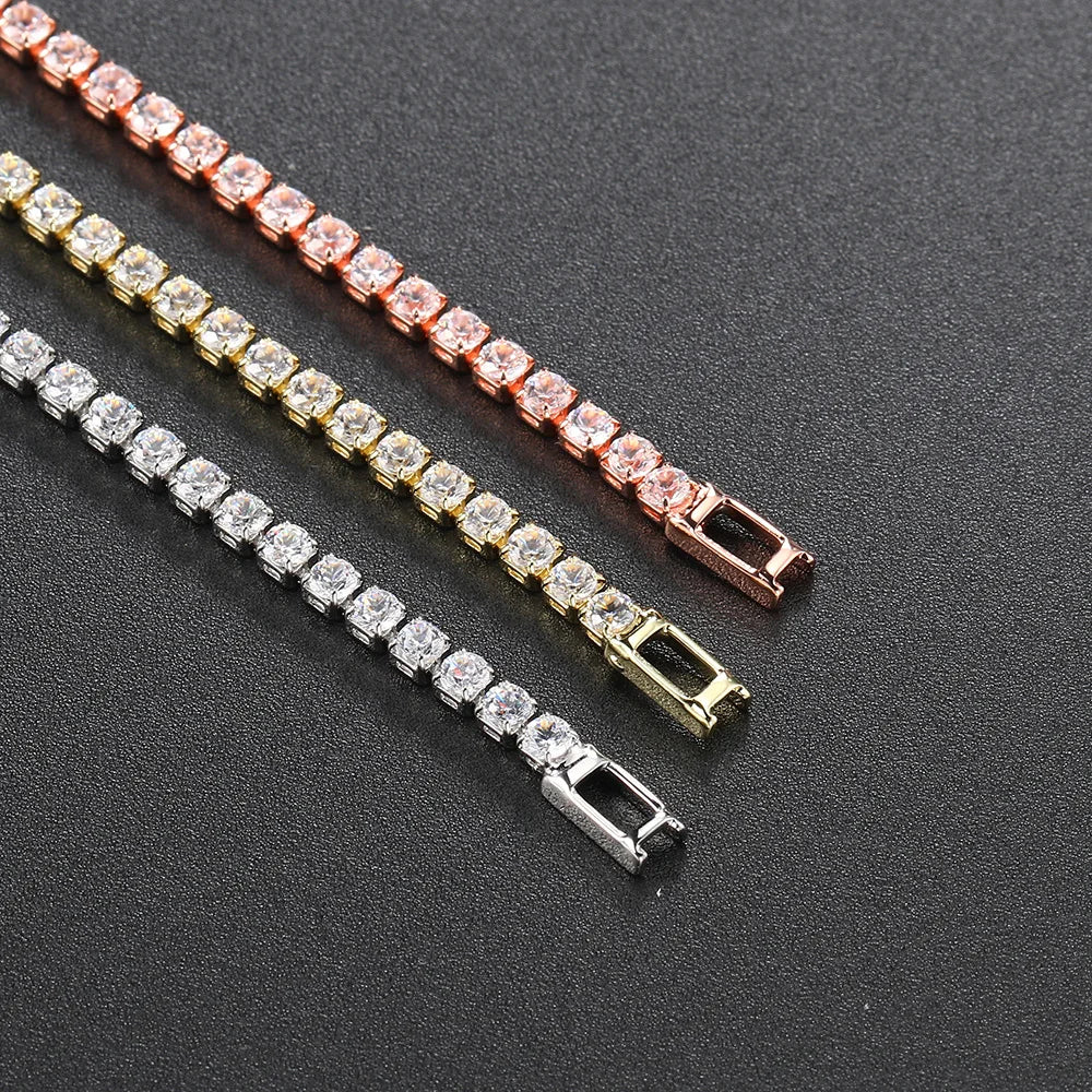 Mode Multicolor Tennis Armband für Frauen 2,5mm Zirkonia Charme Designer Tennis Kette Männer Armband Hochzeit Schmuck KC128