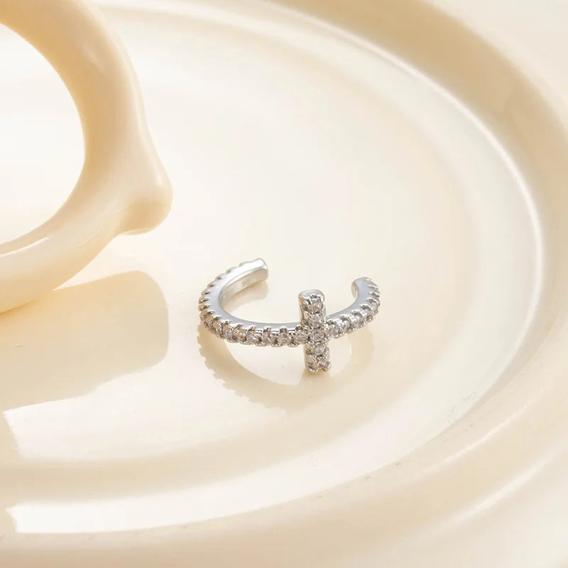 1 Stück Silber Imitation Perle Zirkon Ohr manschette Clips keine Piercing Ohr manschetten Ohrringe für Frauen ohne Piercing Ohrclip Schmuck