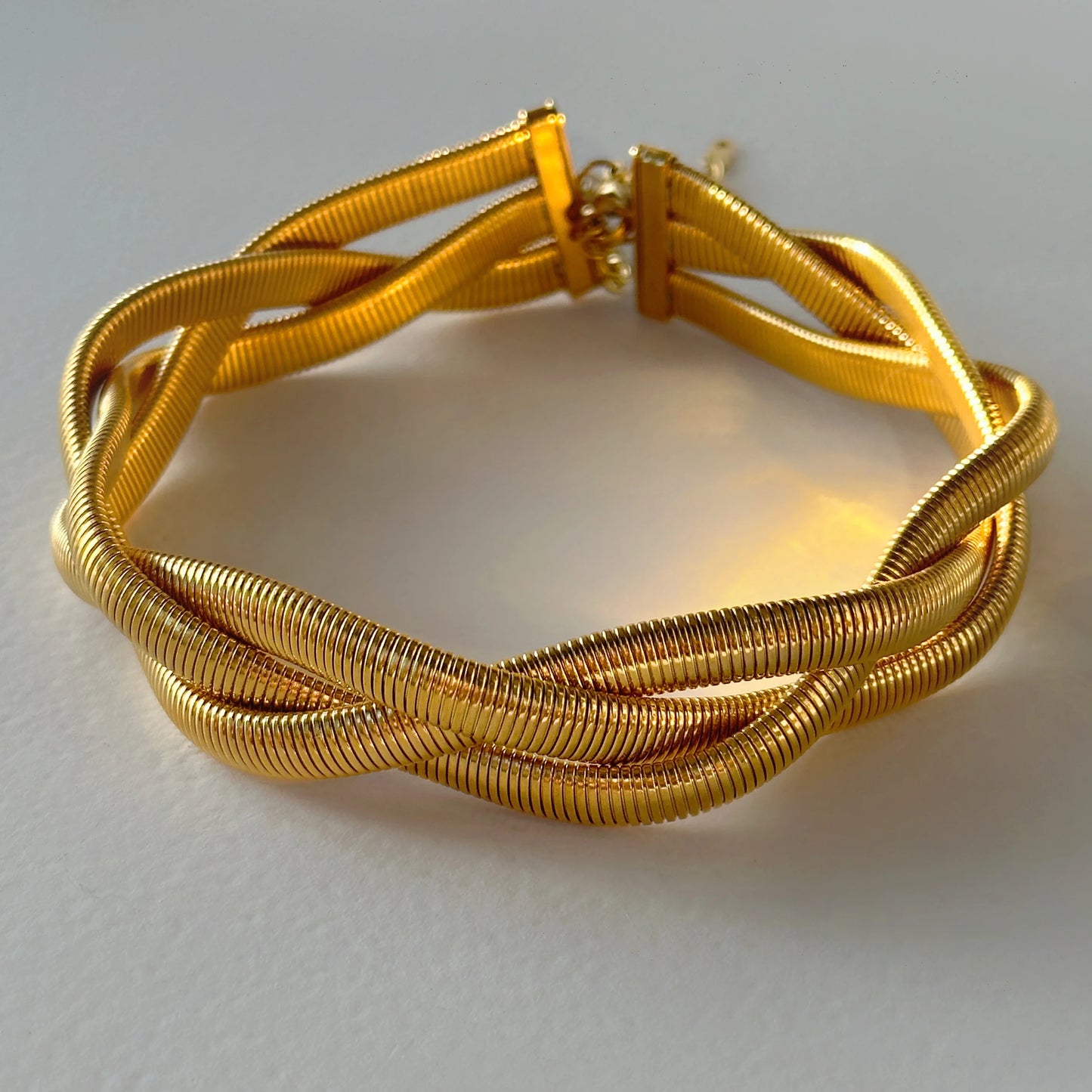 DASEIN 2025 Neue 18 Karat vergoldete Eden Dreischichtige gewebte Halsband-Halskette, anlaufgeschützter Edelstahlschmuck für Damen und Herren