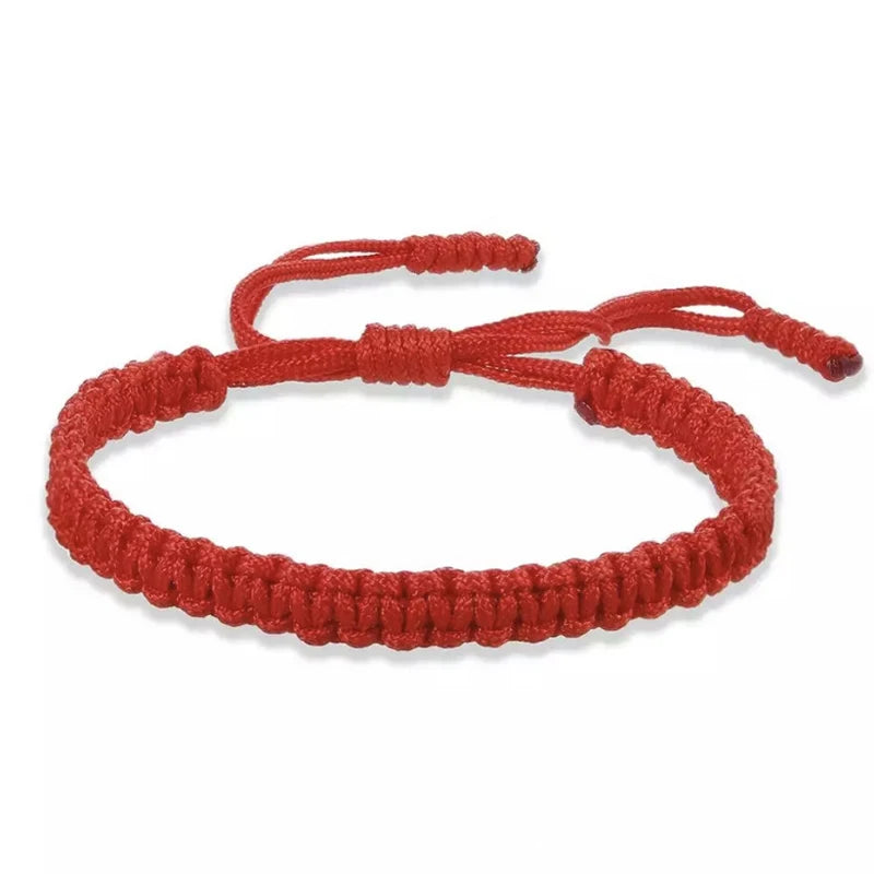 Handgefertigte geflochtene Schnur-Armbänder, rot, schwarz, buddhistisches tibetisches gewebtes Seil, Glücksbringer-Amulett-Armband für Frauen und Mädchen, Schmuck Geschenke