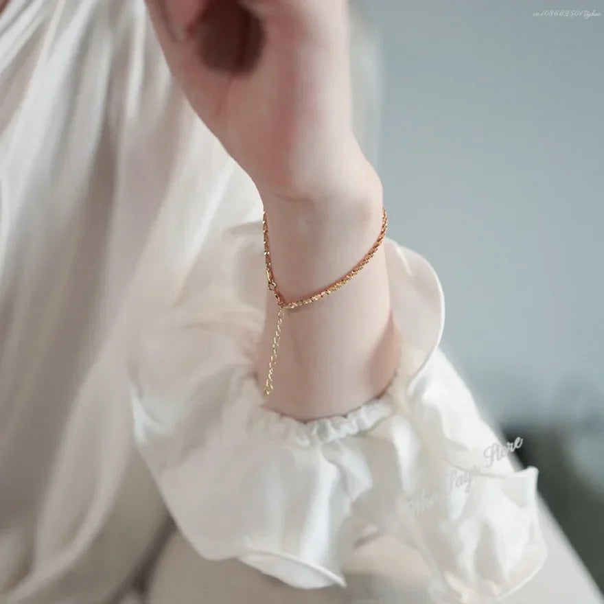 Licht Luxus Gold Farbe Funkelnden Armband Kette für Frauen Temperament Hohe Qualität Armband Weiblichen Vielseitig Charme Schmuck