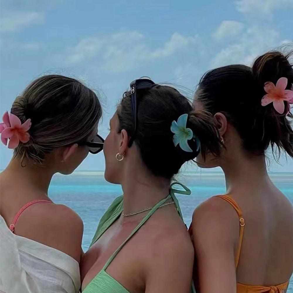 Mode Frauen Blume Haars pangen Urlaub Böhmen Ei Blume Haar Krallen Haars pangen matte Mädchen große Haarnadeln Haarschmuck