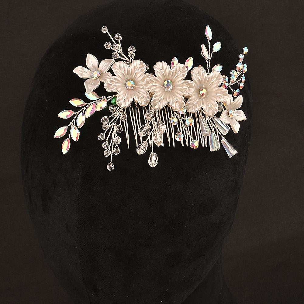 A499 Silber Gold Farbe Haar Kamm Kristall Hochzeit Kopf Stück Braut Kopfbedeckungen Frauen Haar Zubehör Party Pin Clip Prom Stirnband
