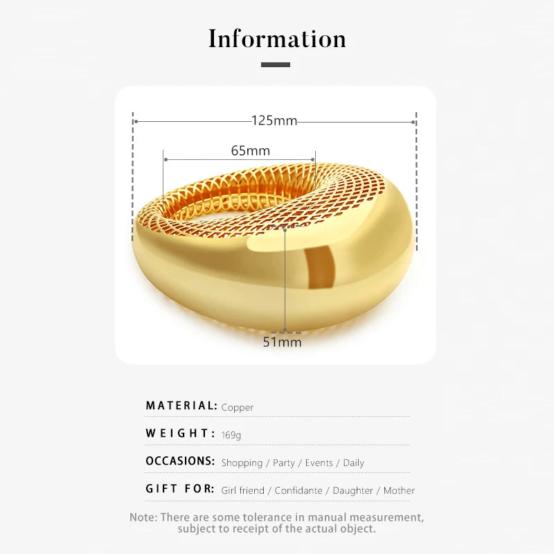VAROLE Übergroßen Aushöhlen Persönlichkeit Armband & Armreifen Für Frauen Gold Farbe Elegante Armbänder Femme Mode Schmuck Pulseras