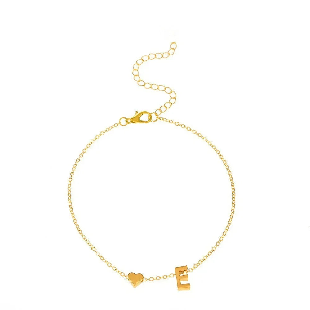 Mode A ~ Z 26 Englisch Anfangsbuchstaben Liebe Herz Armband DIY Personalisierte Namensarmbänder Mädchen Frauen Jahrestag Schmuck