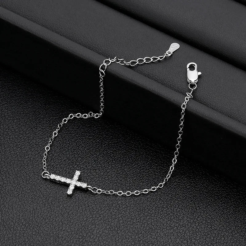 Beliebtes Kreuzarmband aus 925er-Sterlingsilber, Temperament, bezauberndes Damenarmband, Geburtstagsfeier, Geschenk, exquisiter Schmuck