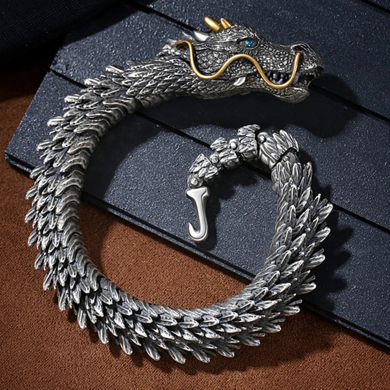 Traditionelles tibetisches Buddhismus-Drachen-Armband, herrschsüchtiger Drachen-Schuppen-Armreif für Männer und Frauen, Glücks-Amulett-Armband, Schmuck, Geschenk