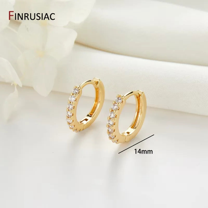 Neue trendige echte vergoldete runde Creolen für Frauen Mädchen Damen große Creolen Gold Kreis Ring Ohrringe Party Geschenk