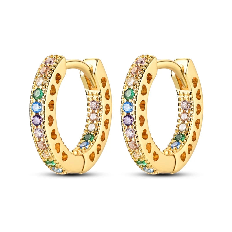 Original 925er Sterlingsilber, buntes Gold, Roségold, große Creolen für Frauen, Kollokation, Hochzeit, für Frau, Freundin, Geschenk