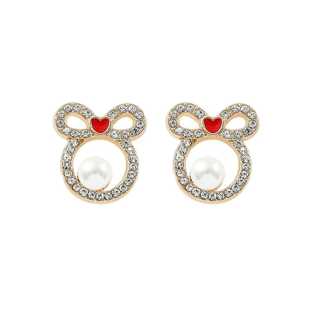 Disney-niedliche Cartoon-Stich-Ohrstecker mit Blumen-Ohrsteckern für Frauen und Teenager-Mädchen, schöne Ohr-Accessoires, Schmuckgeschenke für Fans