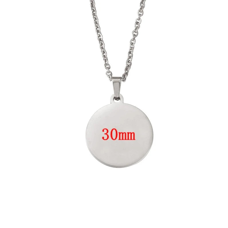 10 Stück 25 mm 30 mm leere runde Scheiben-Anhänger-Halsketten vergoldete Kette Halsketten für DIY individuelles Namenslogo Damen Herren Schmuck