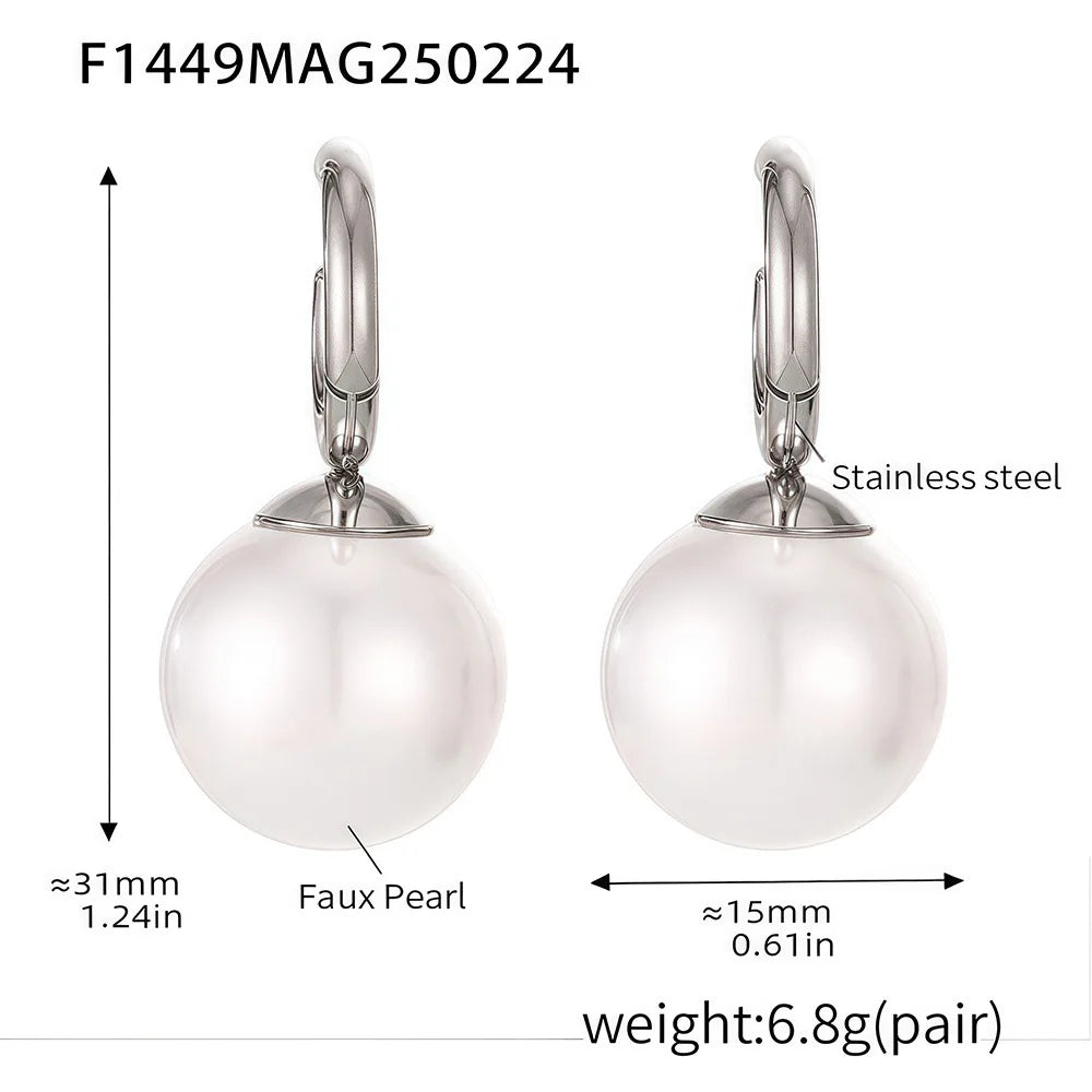 Liora Premium Simulierte Perle Edelstahl Halskette Ringe Baumeln Ohrringe Für Frauen Hypoallergen Frauen Schmuck Sets Geschenke