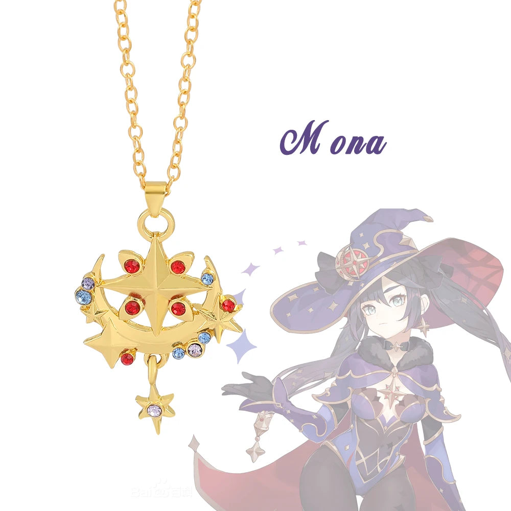 Neue Anime Genshin Impact Anhänger Halskette Für Frauen Trendy Schmuck Zirkon Schlüsselbein Kette Kazuha Tartaglia Venti Cosplay Halskette