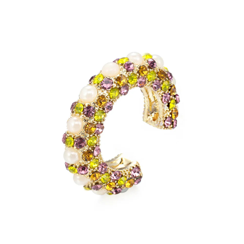 1 Stück cz Manschette Ohrringe für Frauen kleine C-Form Ohr manschette bunte Strass Clip Ohrringe Kristall Ohr manschette ohne Piercing