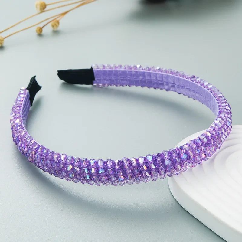 Frauen Mädchen Kristall Perlen geflochten handgemachte Haarband Stirnband Erwachsene Haarschmuck