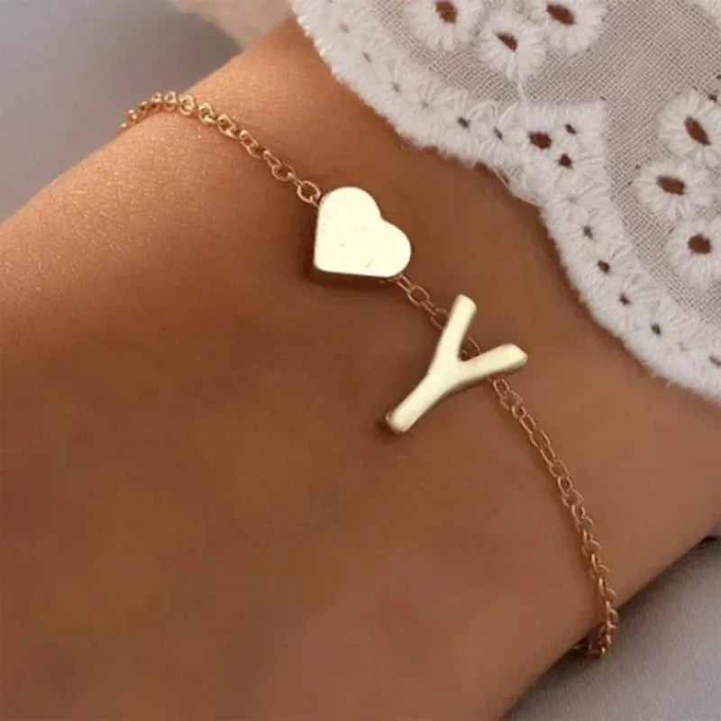 26 englische Anfangsbuchstaben-Armbänder für Liebhaber, Männer und Frauen, 2025, neue einfache DIY-Armbänder mit personalisiertem Namen, Legierung, Schmuck