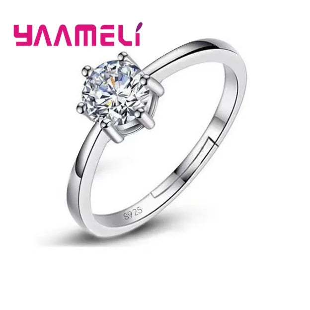 Feine Hochzeit Ringe für Männer Frauen Geschenk S925 Sterling Silber Österreichischen Kristall Engagement Vorschlag Ring Schmuck Bague Femme