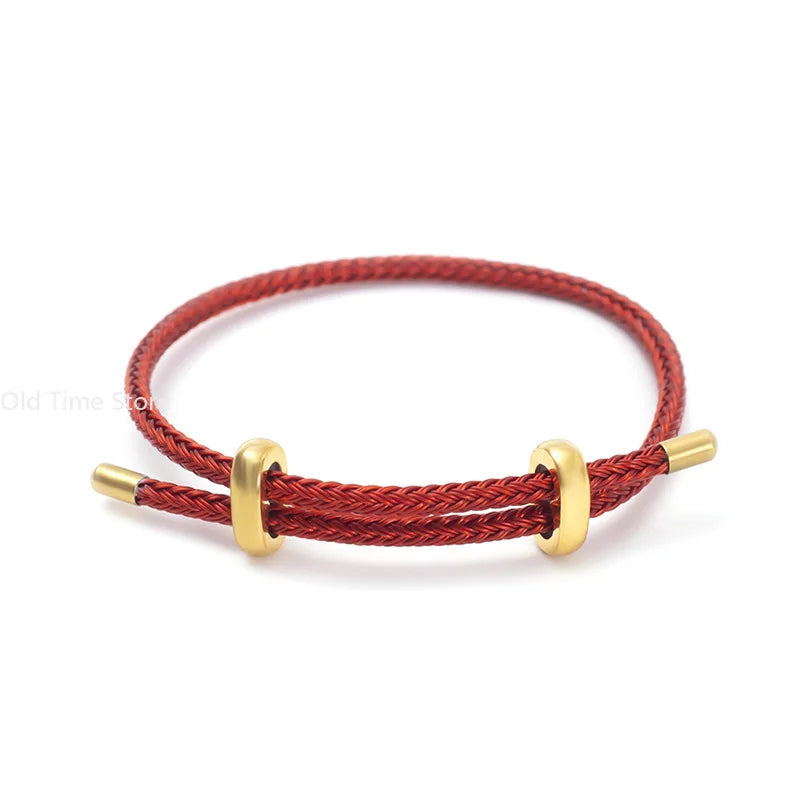 Rot-schwarzer Stahldraht, verstellbare Armreifen, erweiterbar, handgefertigt, geflochtenes Seil, Paar-Armbänder für Damen und Herren, Schmuckschnur