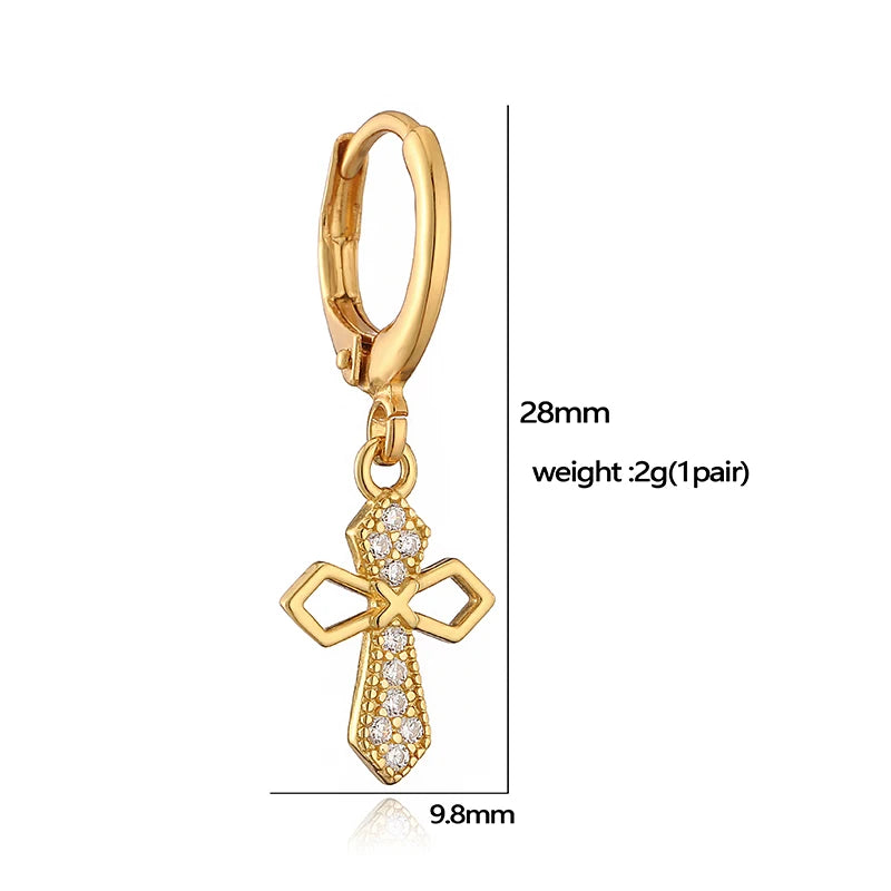 S925 Sterling Silber Kreuz Herz Blume Anhänger Creolen Frauen Retro Vintage elegante Ohrringe edlen Schmuck Erkenntnisse SE36