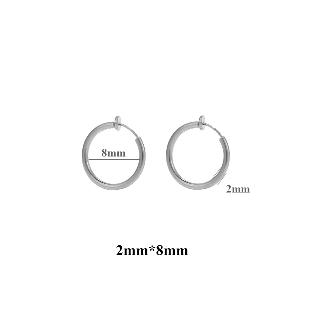 10 Stück 304 Edelstahl 2 mm Draht Ohrclips gefälschte Creolen für Frauen ohne Ohrlöcher Clip DIY Schmuckherstellung Zubehör