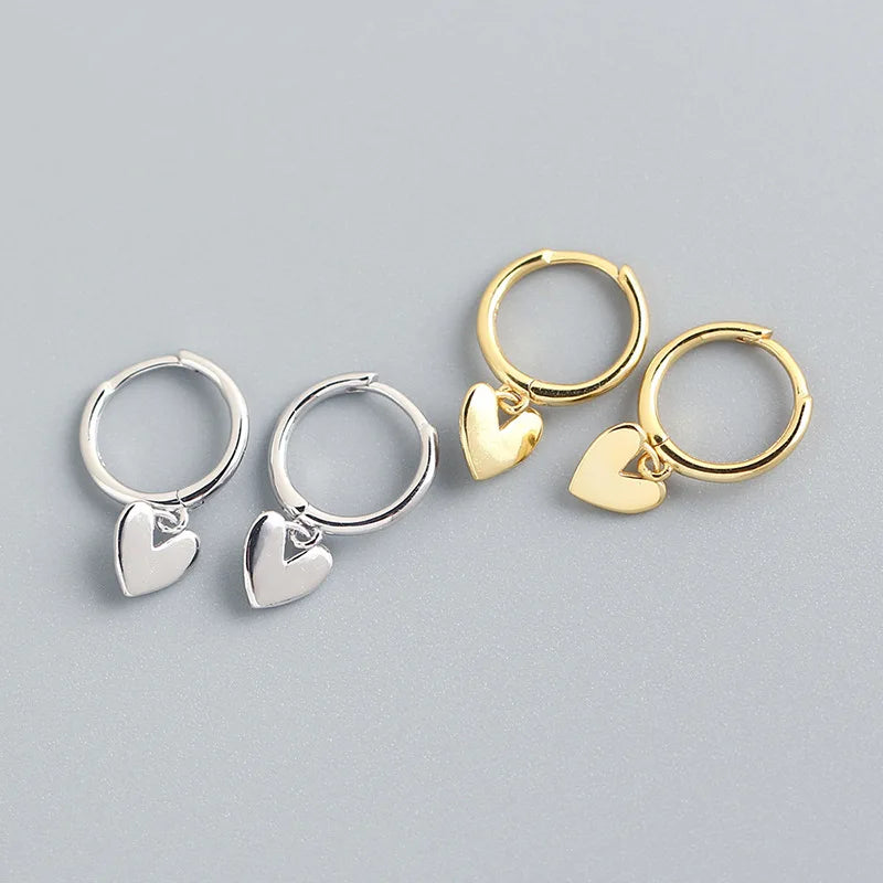 Herz-Quasten-Ohrringe aus 925er-Sterlingsilber, Charm-Anhänger für Damen, vergoldet, kleiner feiner Schmuck, verhindert Allergien, Party-Accessoires, Geschenke