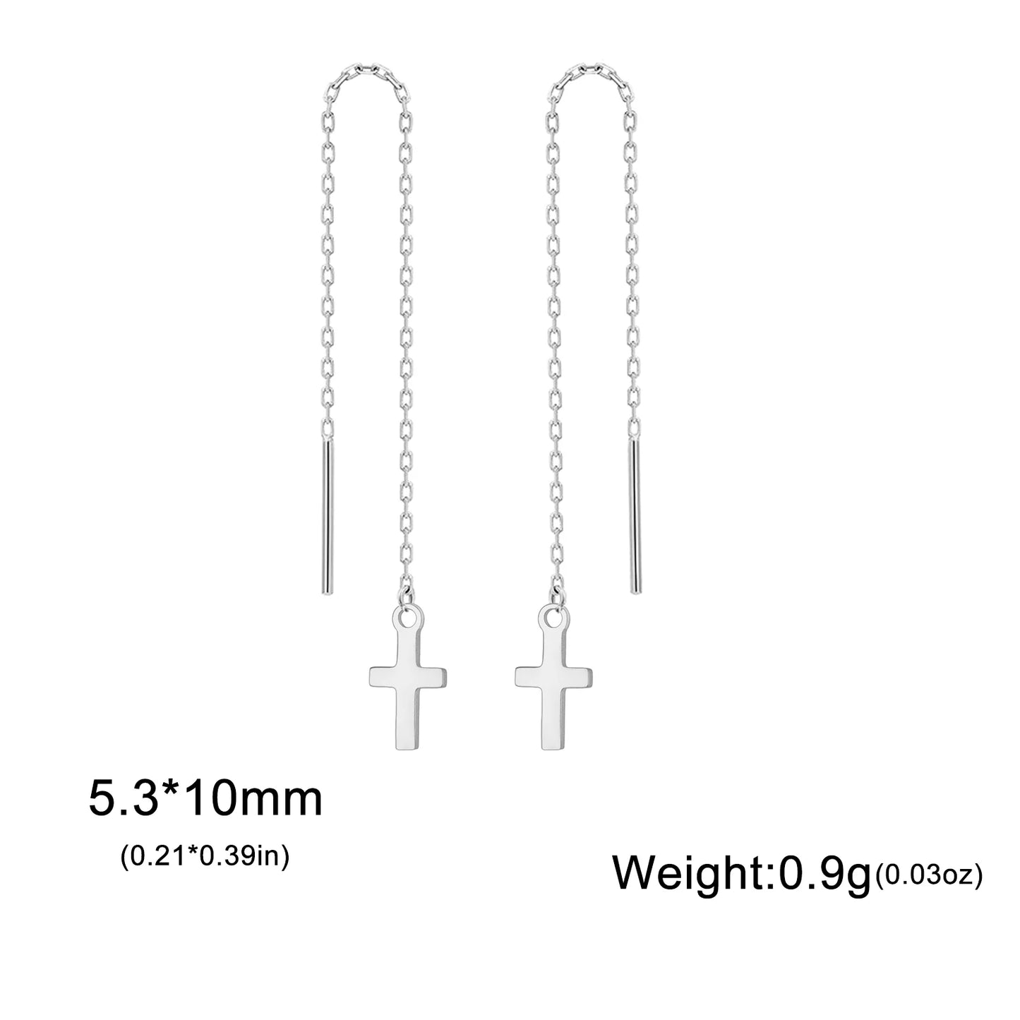 Cazador Kreuz Lange Quaste Ohrringe für Frauen Edelstahl Schmuck Christian Ohrringe Jesus Valentinstag Geschenk Großhandel