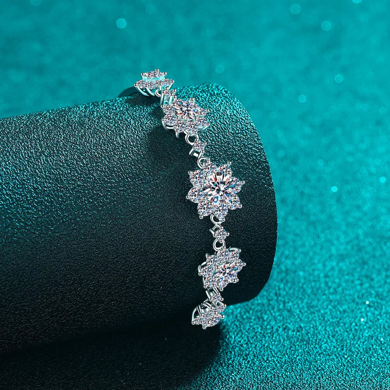 VVS D Farbe 3EX Cut Runde Moissanit Diamant Armband für Frauen Hochzeit Armband GRA Zertifizierter 925 Sterling Silber Schmuck