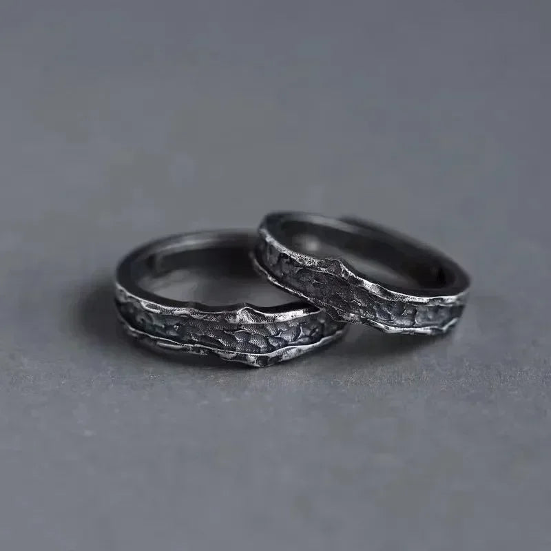 1 paar Neue Trendy Abyss Paar Ring Einfache Persönlichkeit Kalten Wind Ring Retro Alten Studenten Männer und Frauen Paar Ring Schmuck geschenk