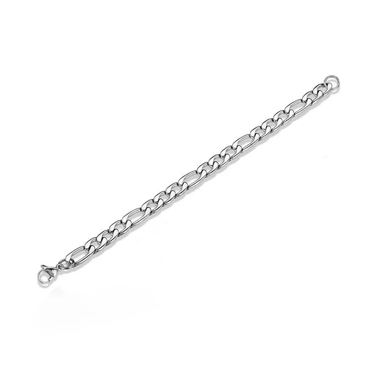 Punk 925 Sterling Silber 4/6 MM 8 Zoll Figaro Kette Für Männer Einfache Frauen Hip Hop Armband schmuck Party Zubehör Großhandel