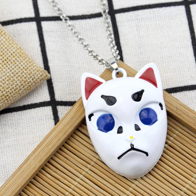 Mode Anime Dämon Slayer Kimetsu Keine Yaiba Klinge Der Geist Halskette Tanjirou Sabito Makomo Floral Fuchs Maske Cosplay Halskette
