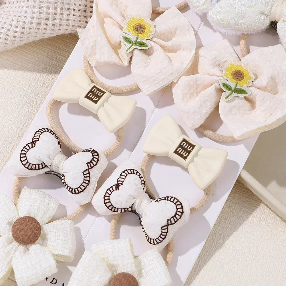 10 teile/satz süße Bögen Baby Haars pangen Spitze Blume Kinder Mädchen Haarnadeln Haars pangen Clip Geschenke elastische Mädchen Haar Zubehör
